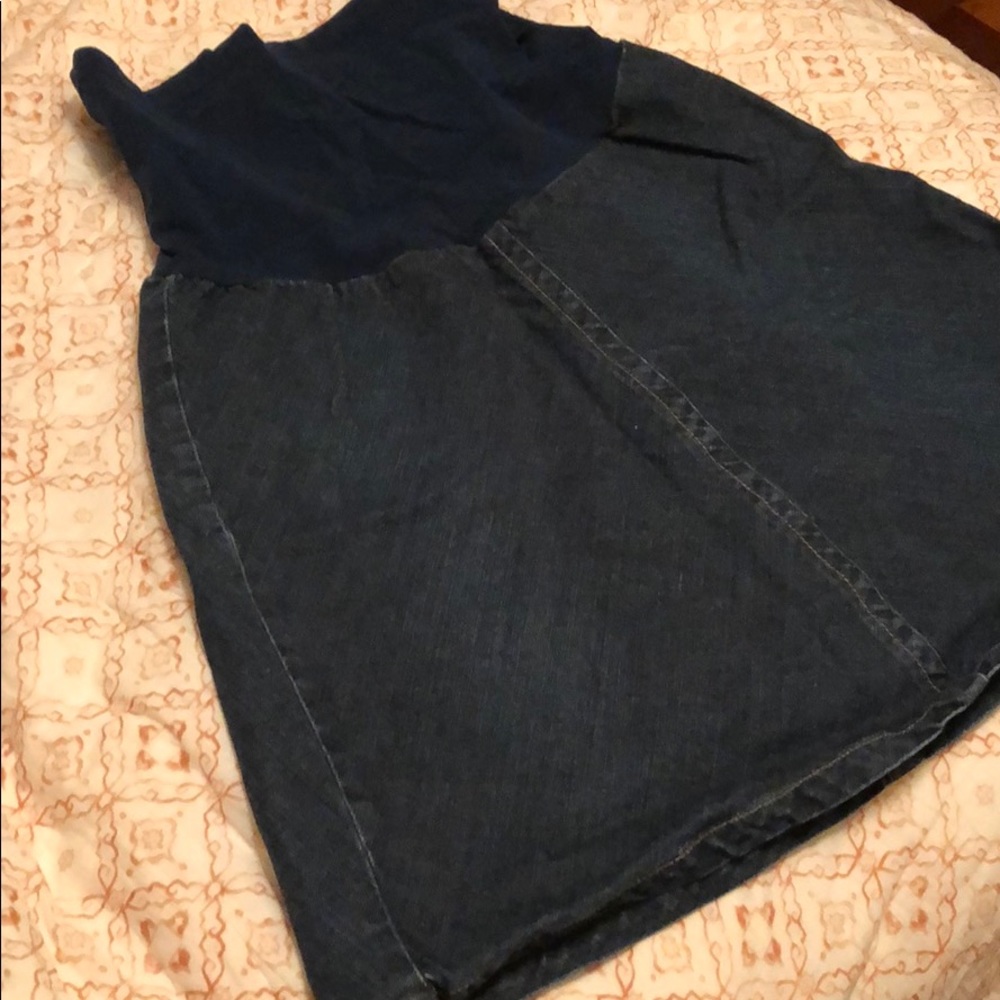 Motherhood Maternity denim skirt with belly band